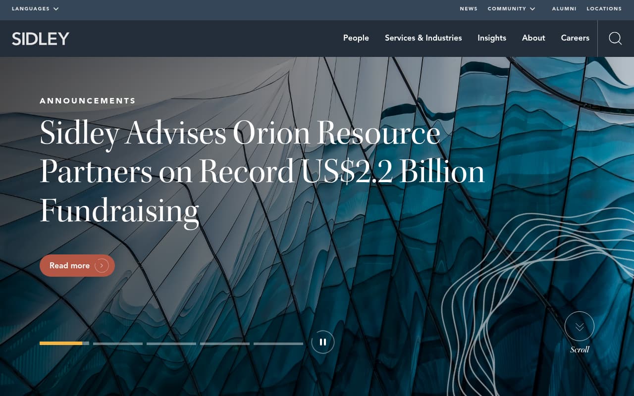 Sidley Austin website screenshot