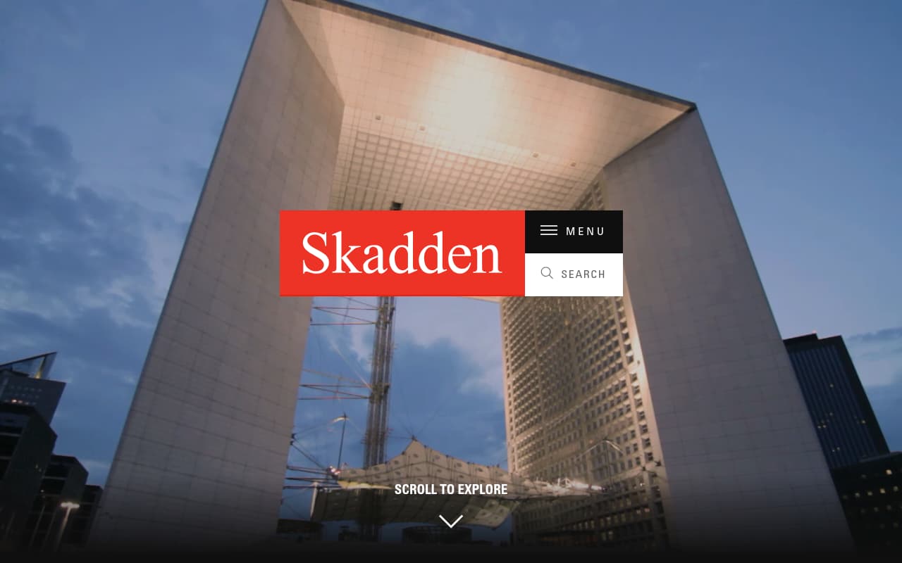 Skadden Arps website screenshot