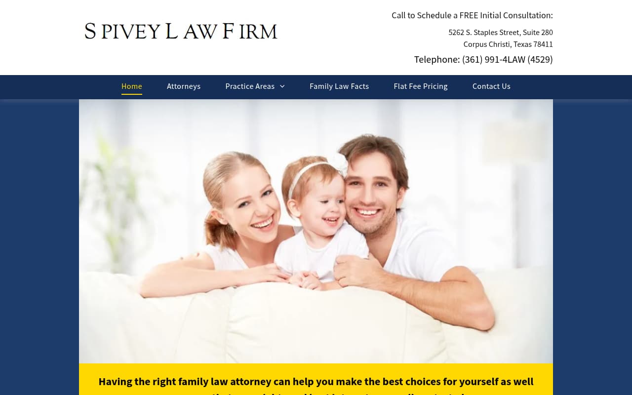 Spivey Law Firm website screenshot