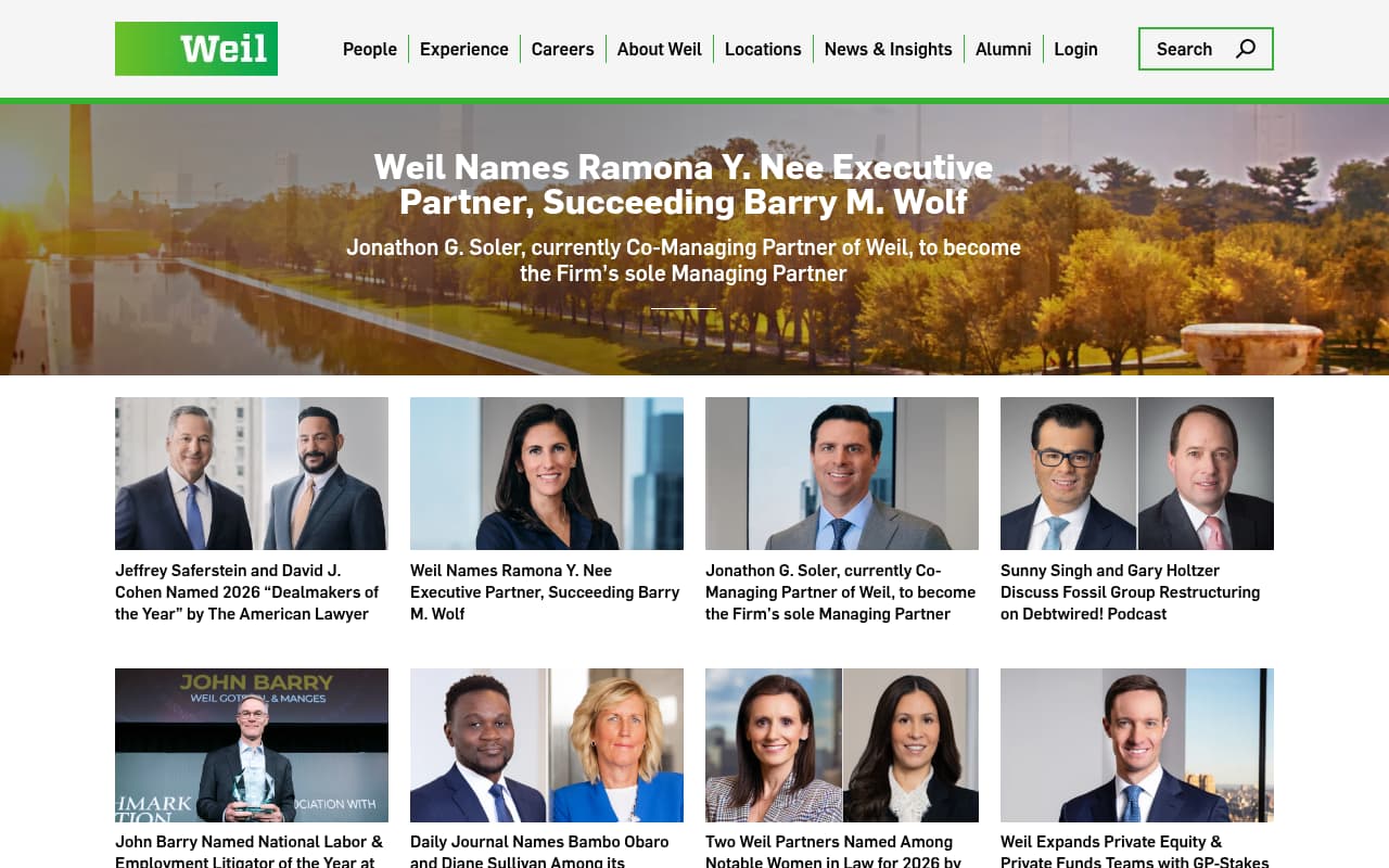Weil Gotshal website screenshot