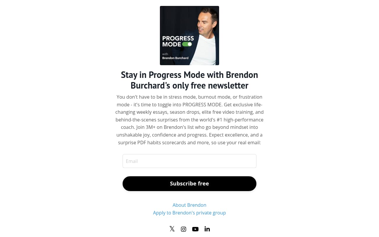 Brendon Burchard website screenshot