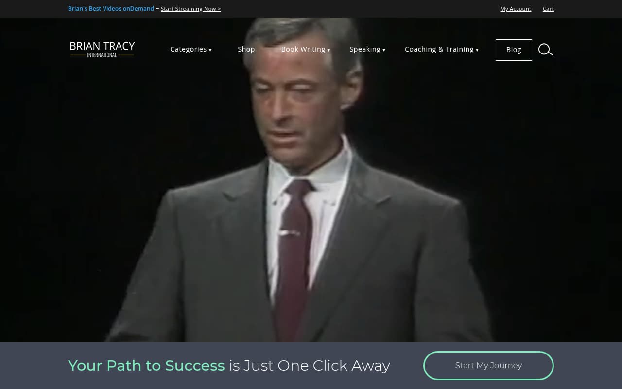 Brian Tracy International website screenshot