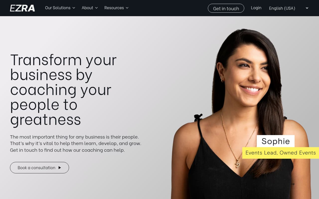 Ezra Coaching website screenshot