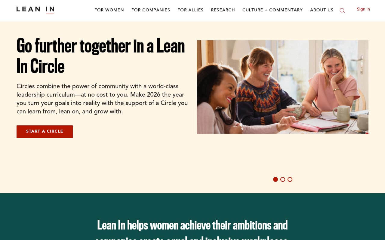 Lean In website screenshot