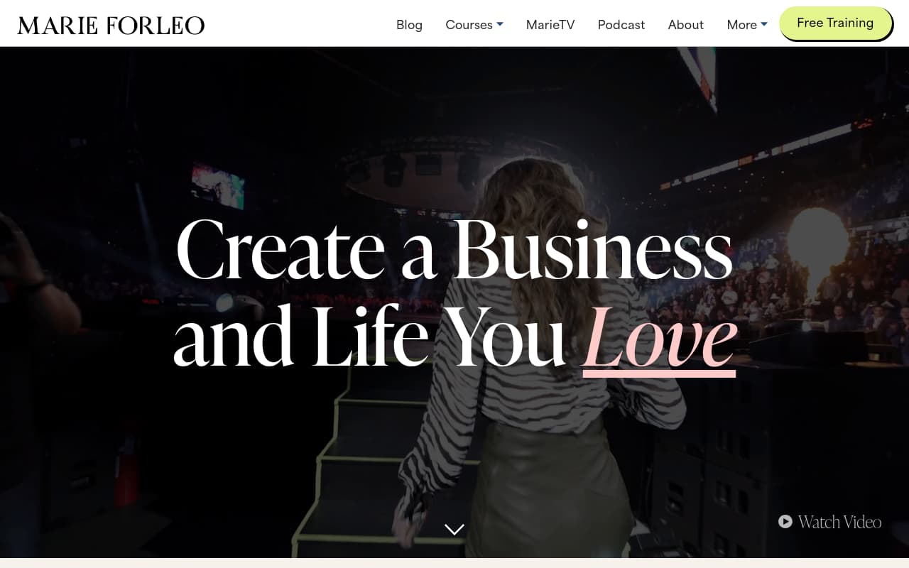 Marie Forleo website screenshot