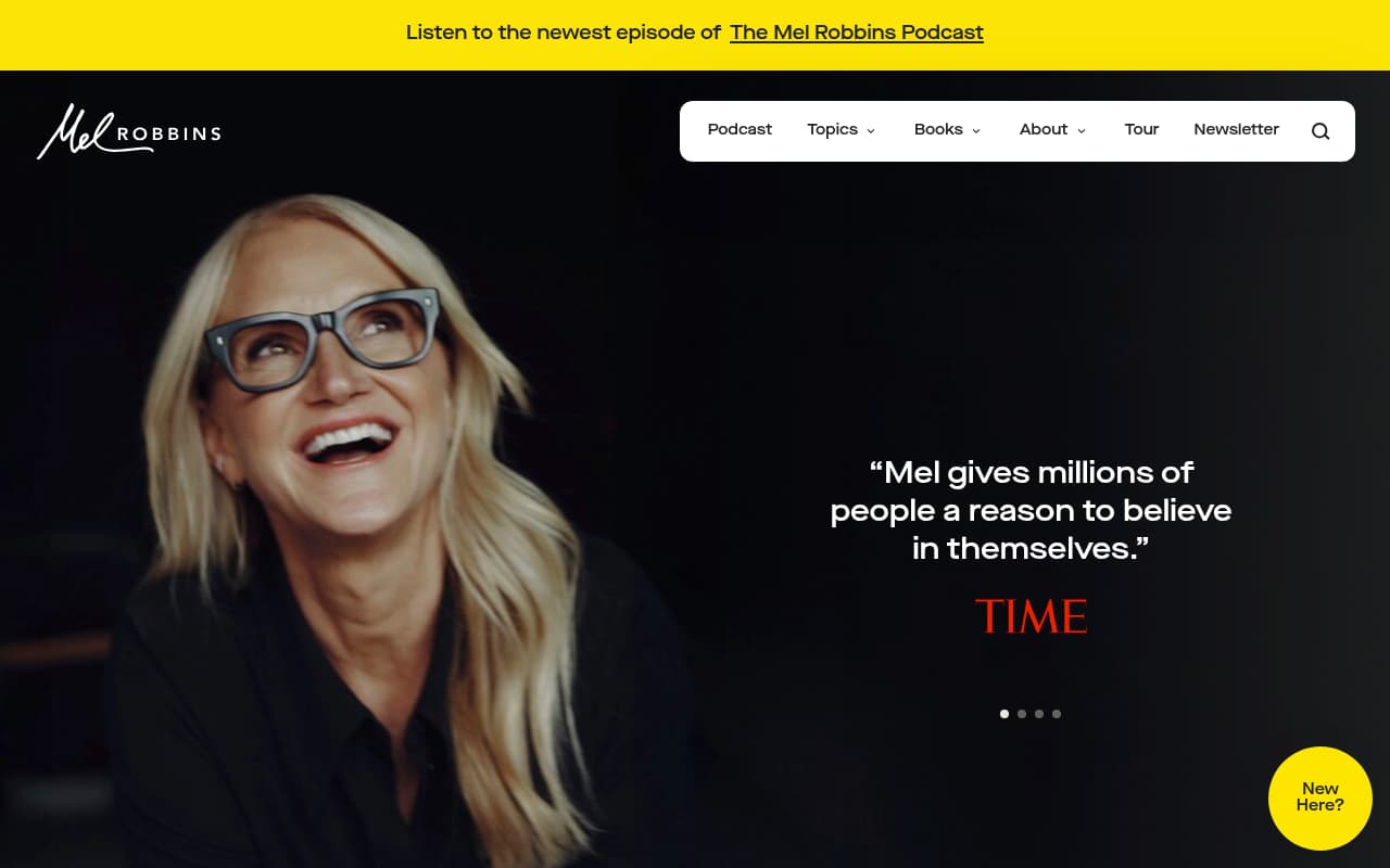 Mel Robbins website screenshot