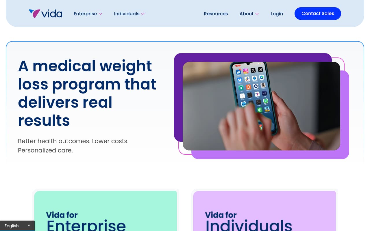 Vida Health website screenshot