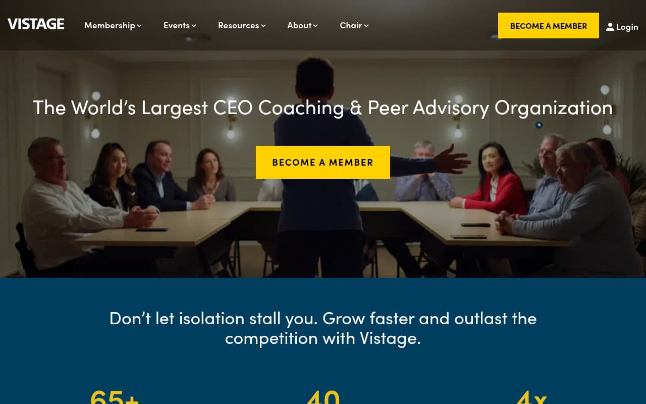 Vistage website screenshot