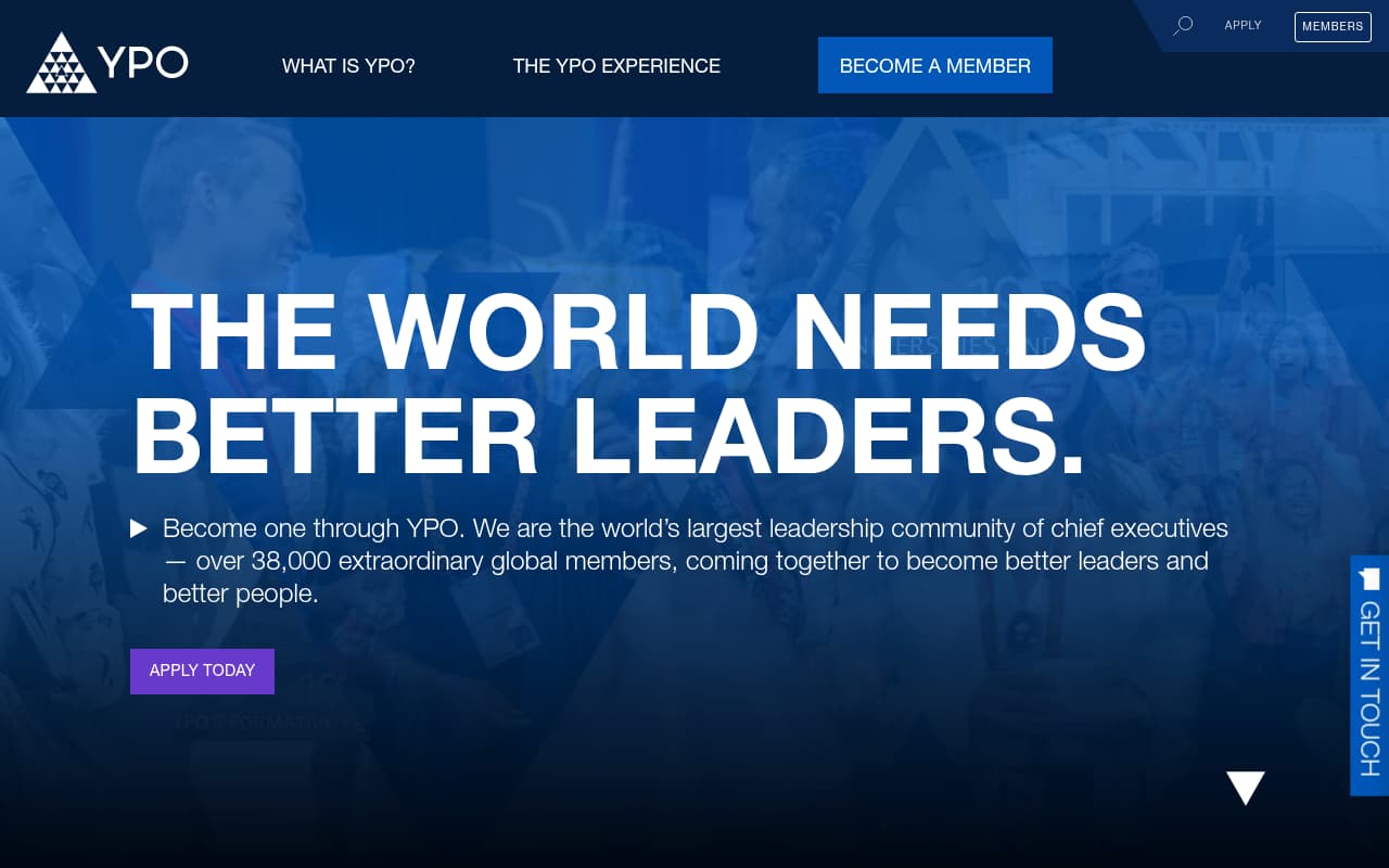 YPO website screenshot