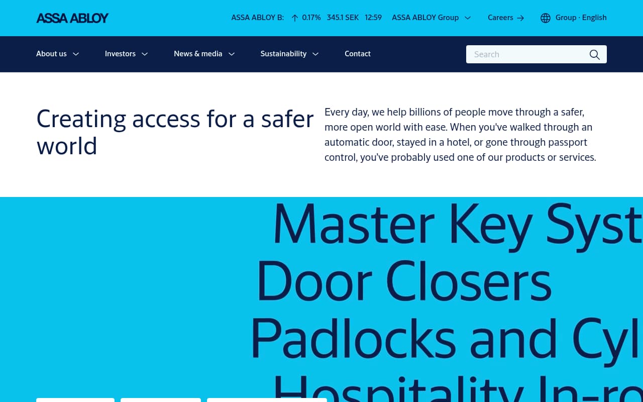 ASSA ABLOY website screenshot