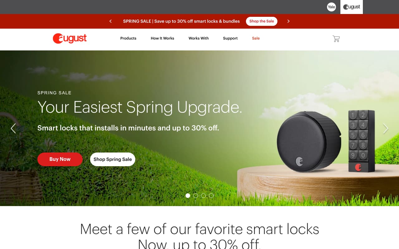 August Smart Lock website screenshot