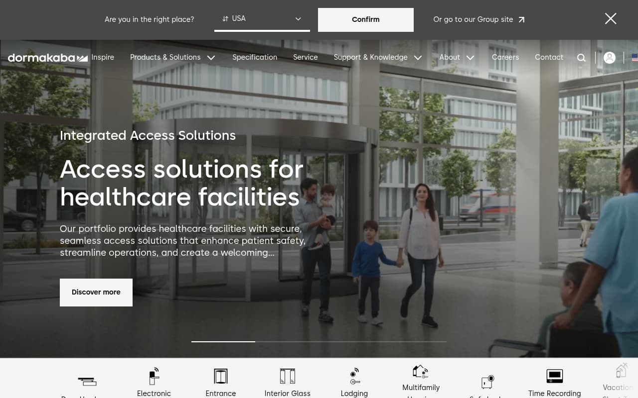 Dormakaba website screenshot