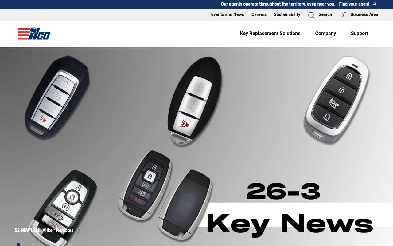 Ilco Key Systems website screenshot