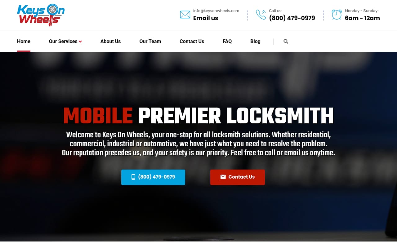 Keys On Wheels website screenshot