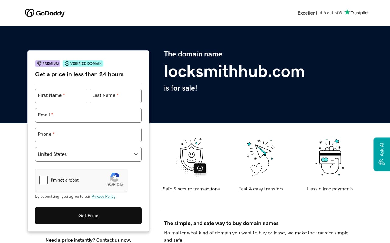 Locksmith Hub website screenshot