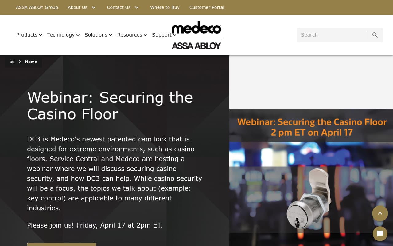 Medeco Security Locks website screenshot