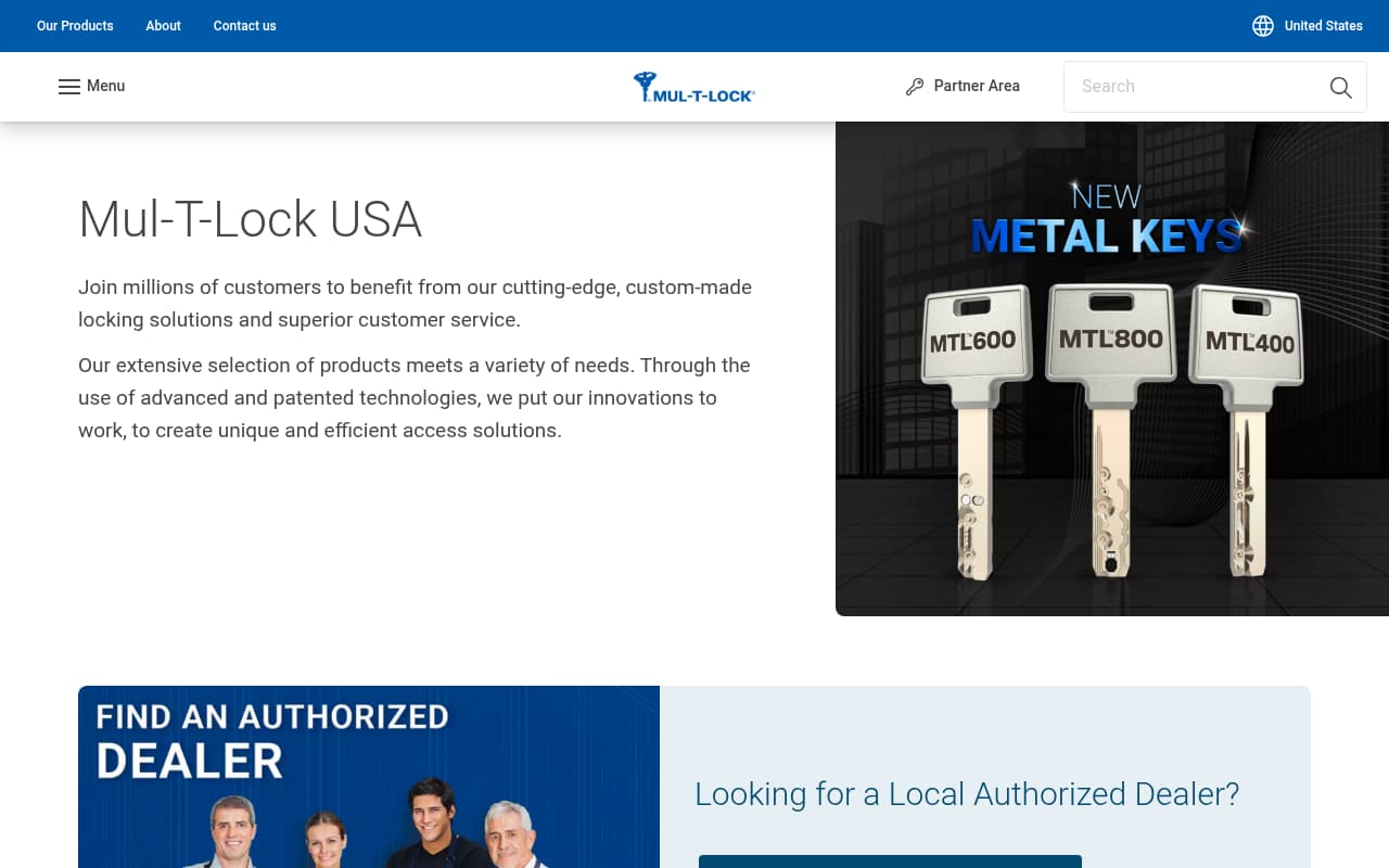 Mul-T-Lock website screenshot