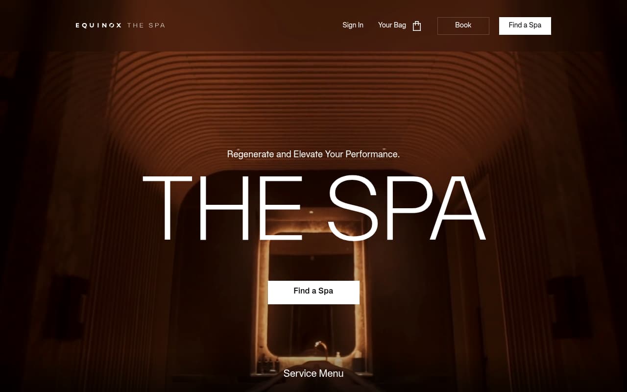 The Spa at Equinox website screenshot