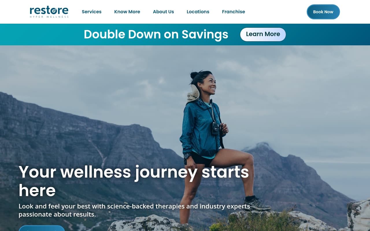 Restore Hyper Wellness website screenshot