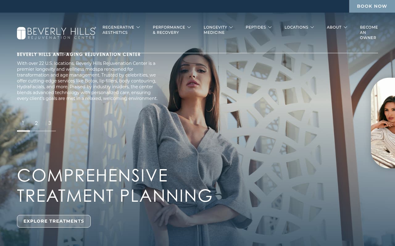 Beverly Hills Rejuvenation Center website screenshot
