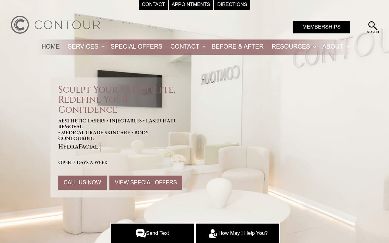 Contour MedSpa website screenshot