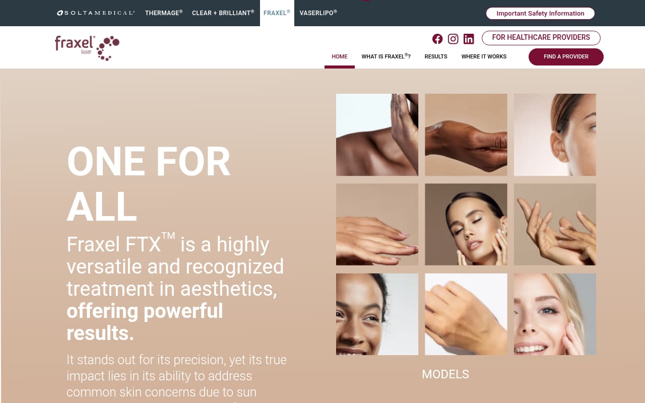 Fraxel website screenshot