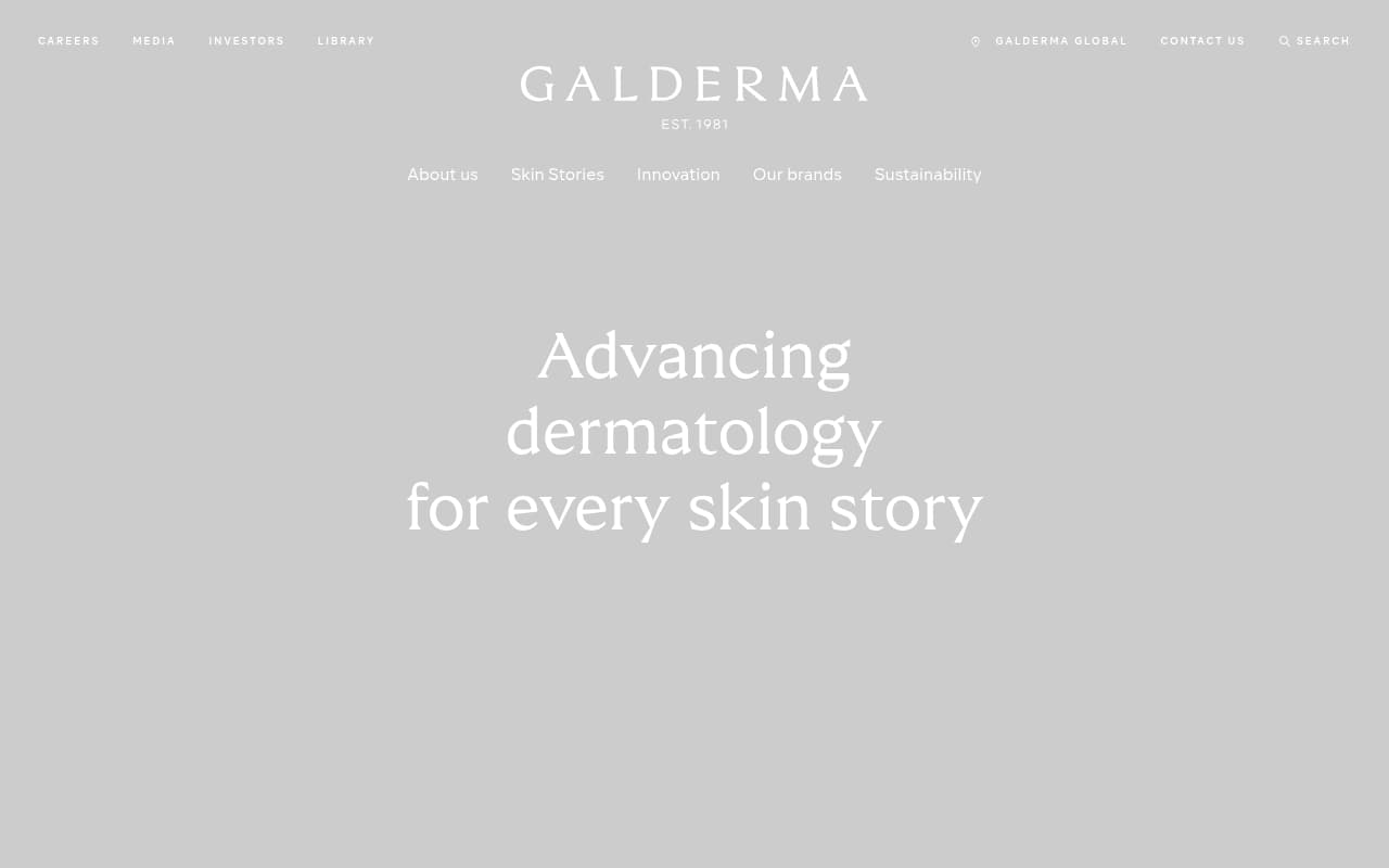 Galderma website screenshot