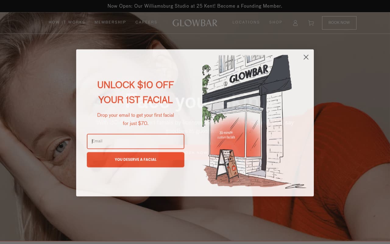 Glowbar NYC website screenshot