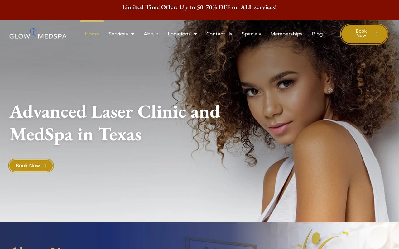 Glow MedSpa website screenshot