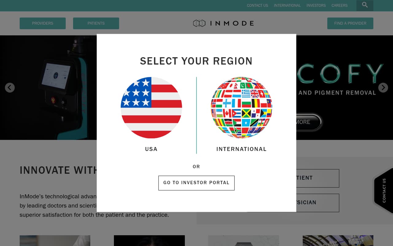 InMode website screenshot