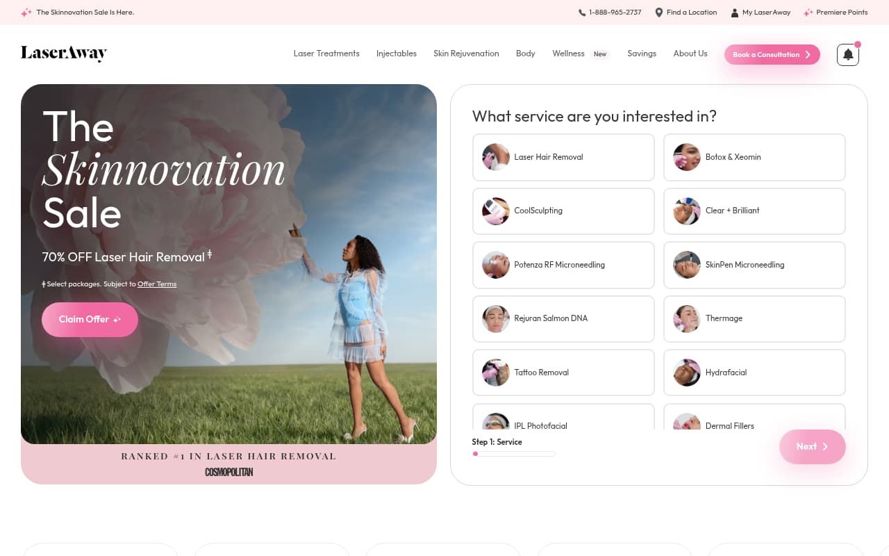 LaserAway website screenshot
