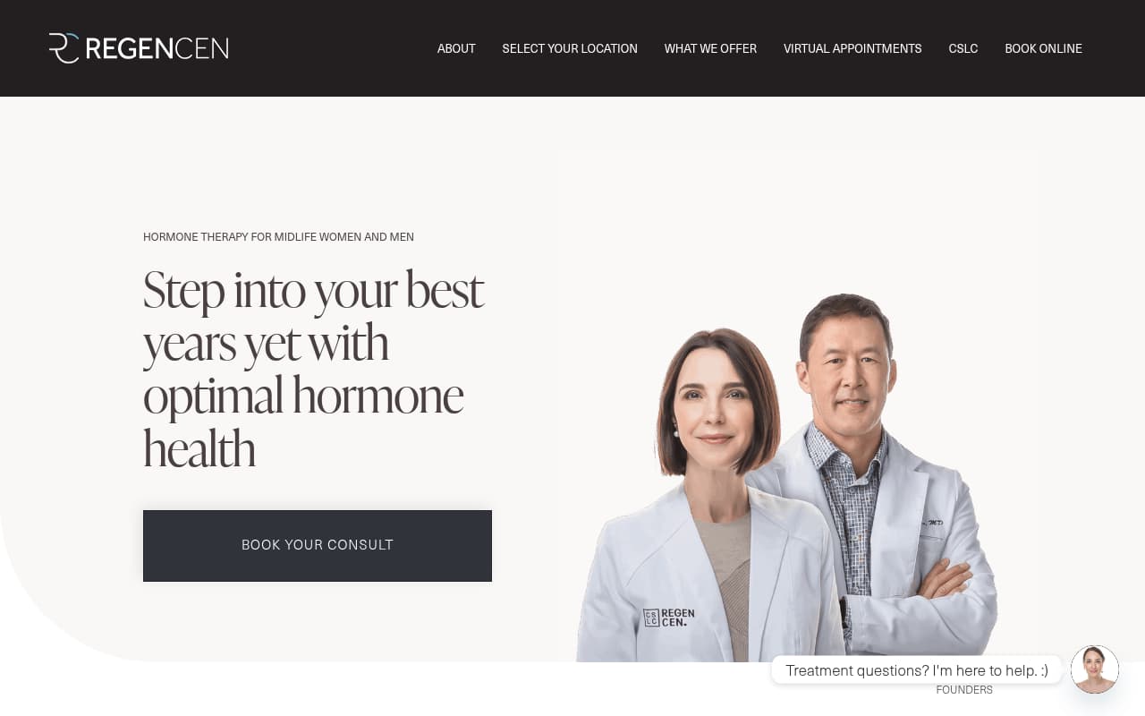 RegenCen website screenshot