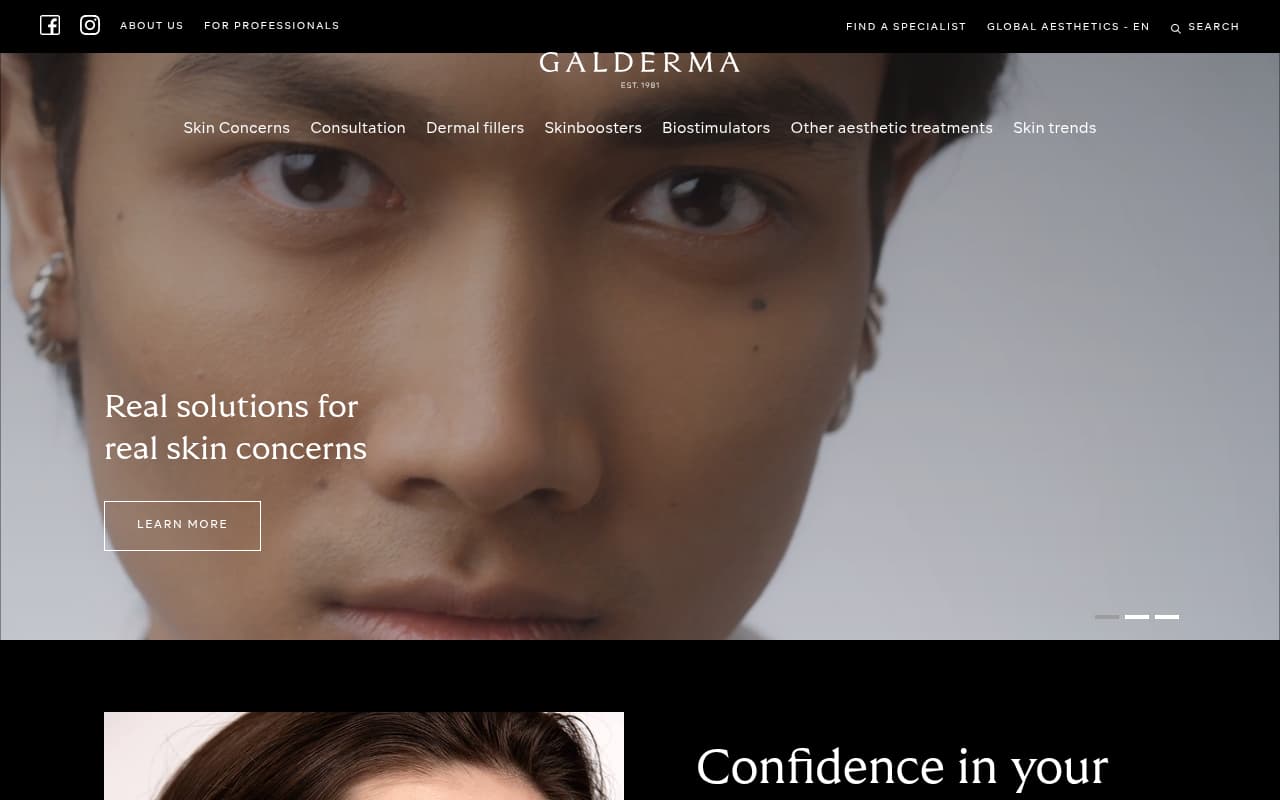 Restylane website screenshot