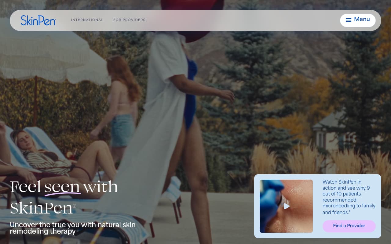 SkinPen Precision website screenshot