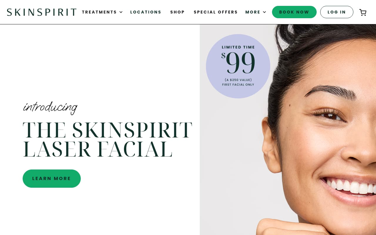 Skin Spirit website screenshot