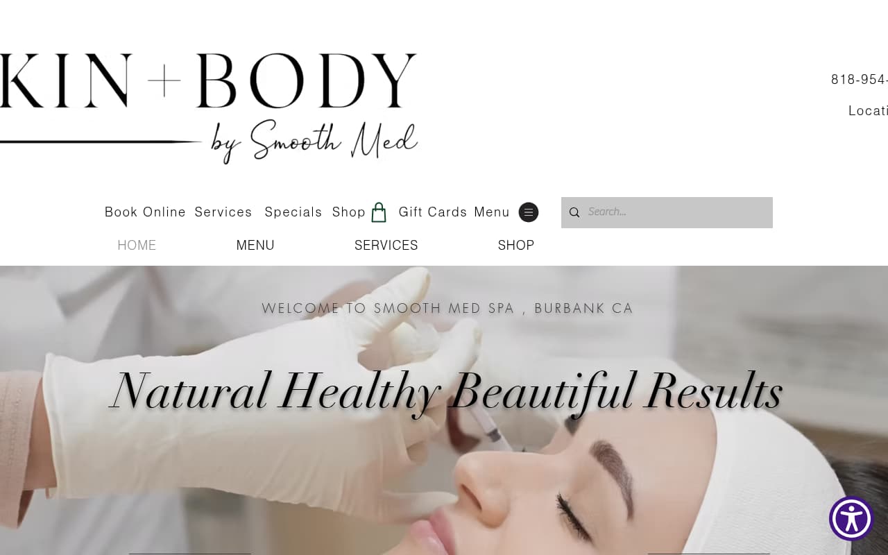 Smooth MedSpa website screenshot
