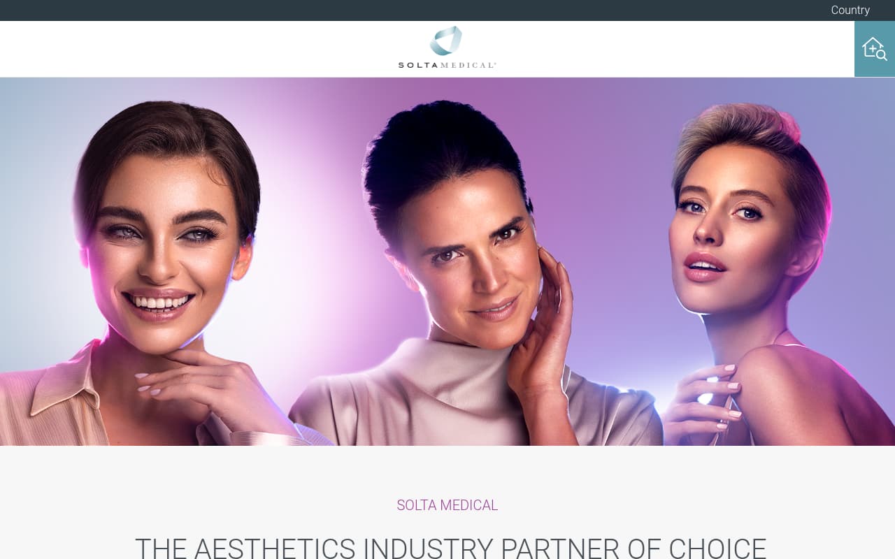 Solta Medical website screenshot