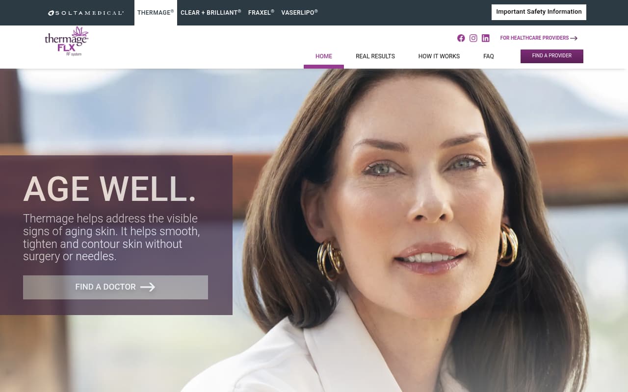 Thermage website screenshot