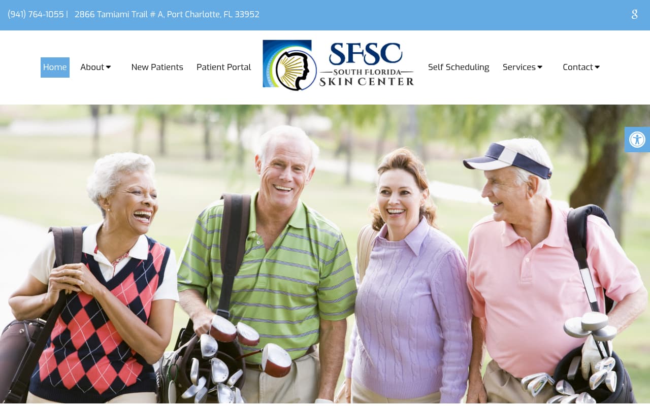 The Skin Center website screenshot