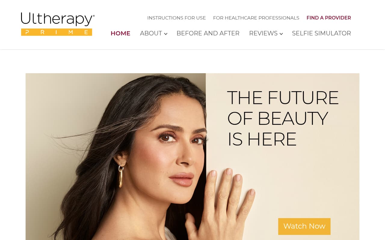 Ultherapy website screenshot