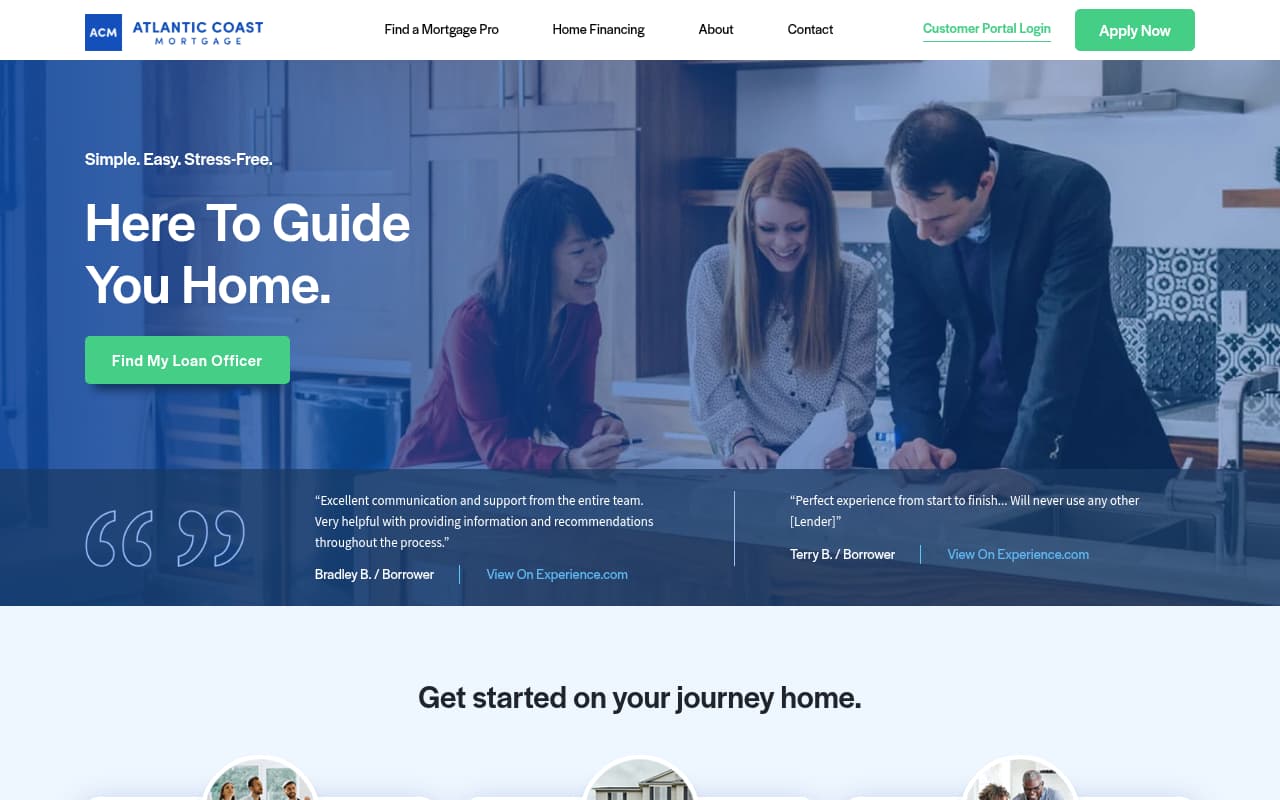 Atlantic Coast Mortgage website screenshot