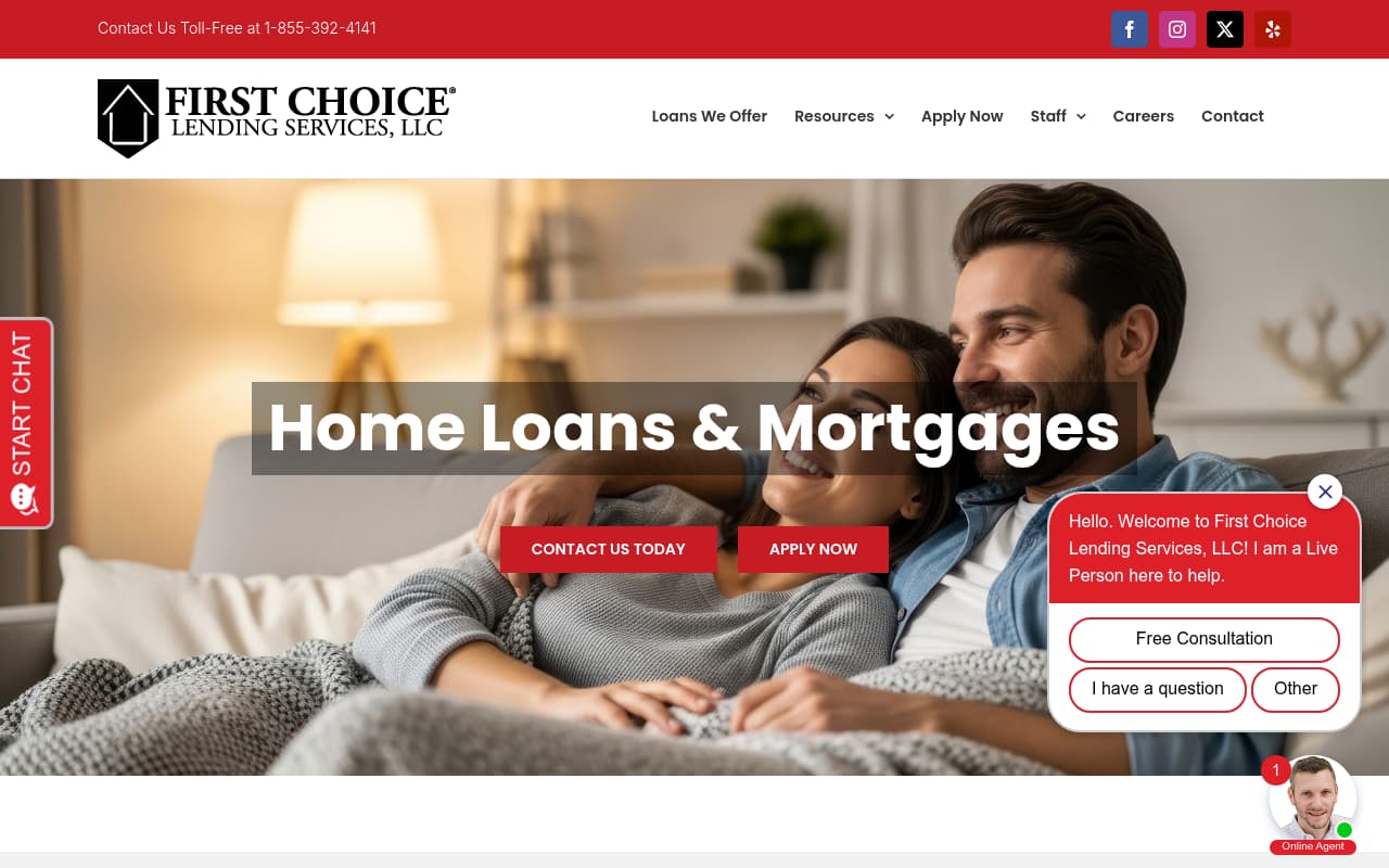 First Choice Loan Services website screenshot