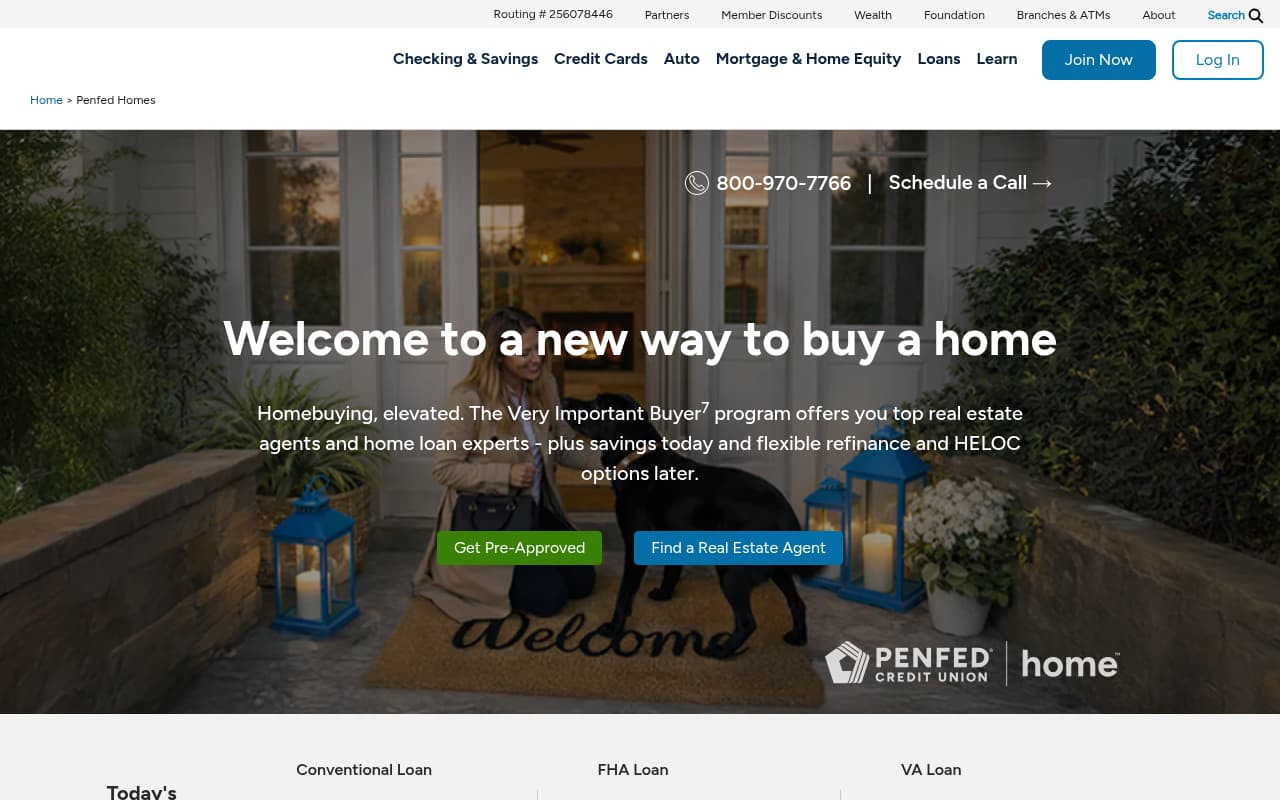 Pentagon Federal Mortgage website screenshot