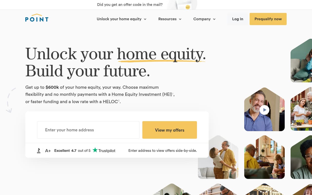 Point website screenshot