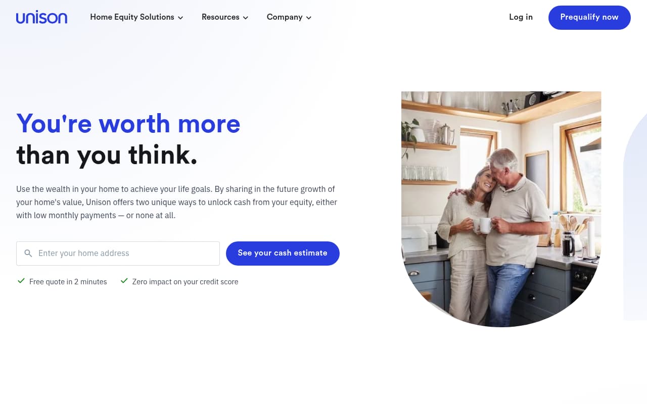 Unison website screenshot