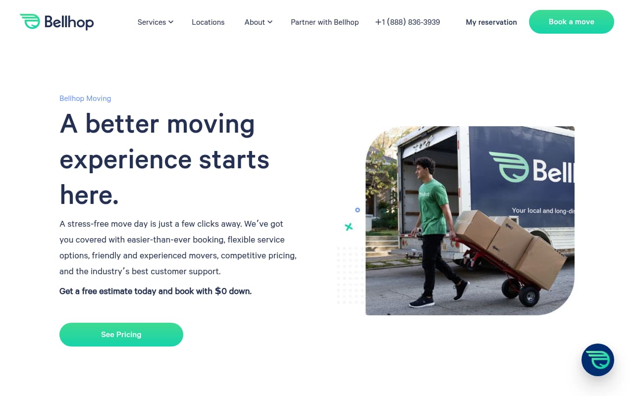 Bellhop website screenshot