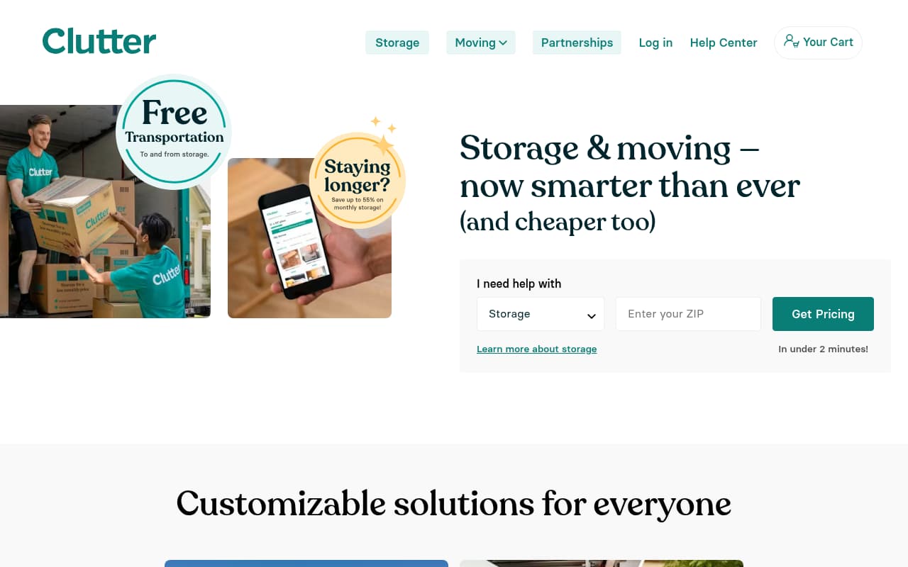 Clutter website screenshot