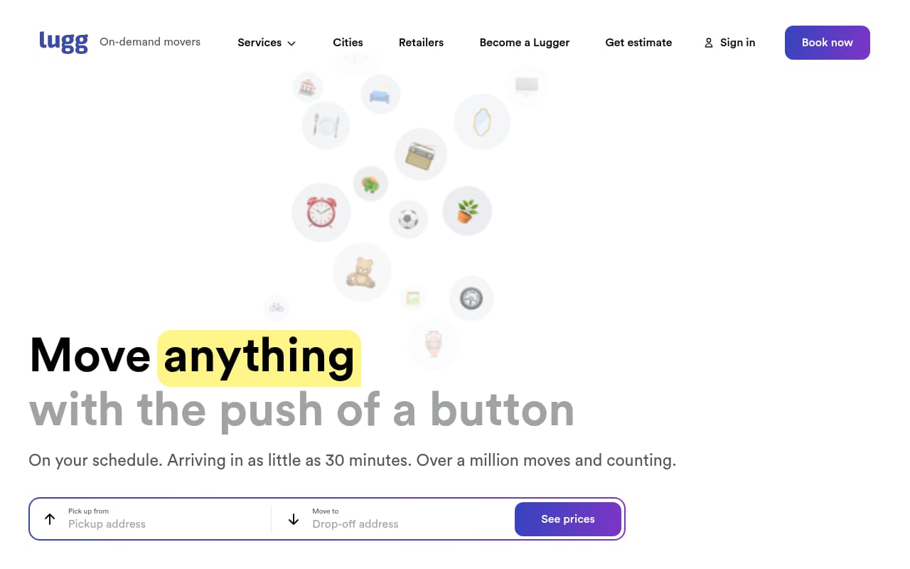 Lugg website screenshot