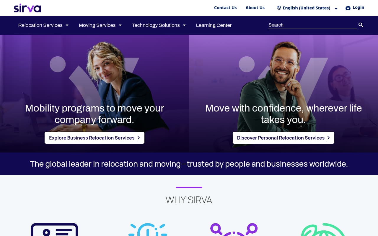 SIRVA website screenshot