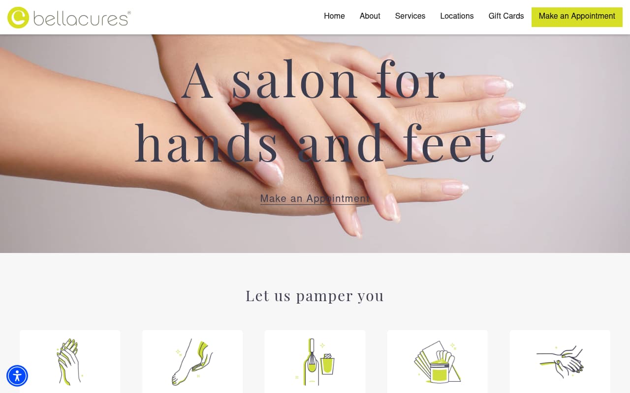Bellacures website screenshot